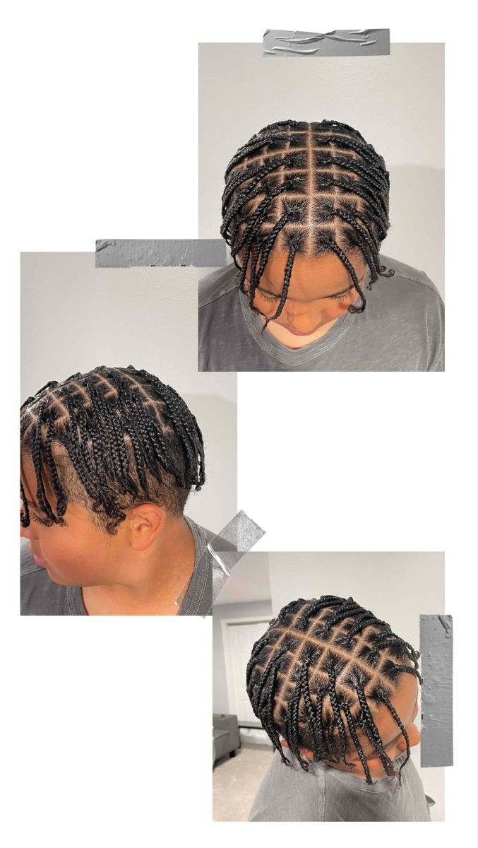 Male Individual Braids, Singles On Natural Hair, Small Box Braids Men, Men’s Box Braids, Single Braids Men, Mens Box Braids, Boy Box Braids, Beautiful Box Braids, Box Braids Men