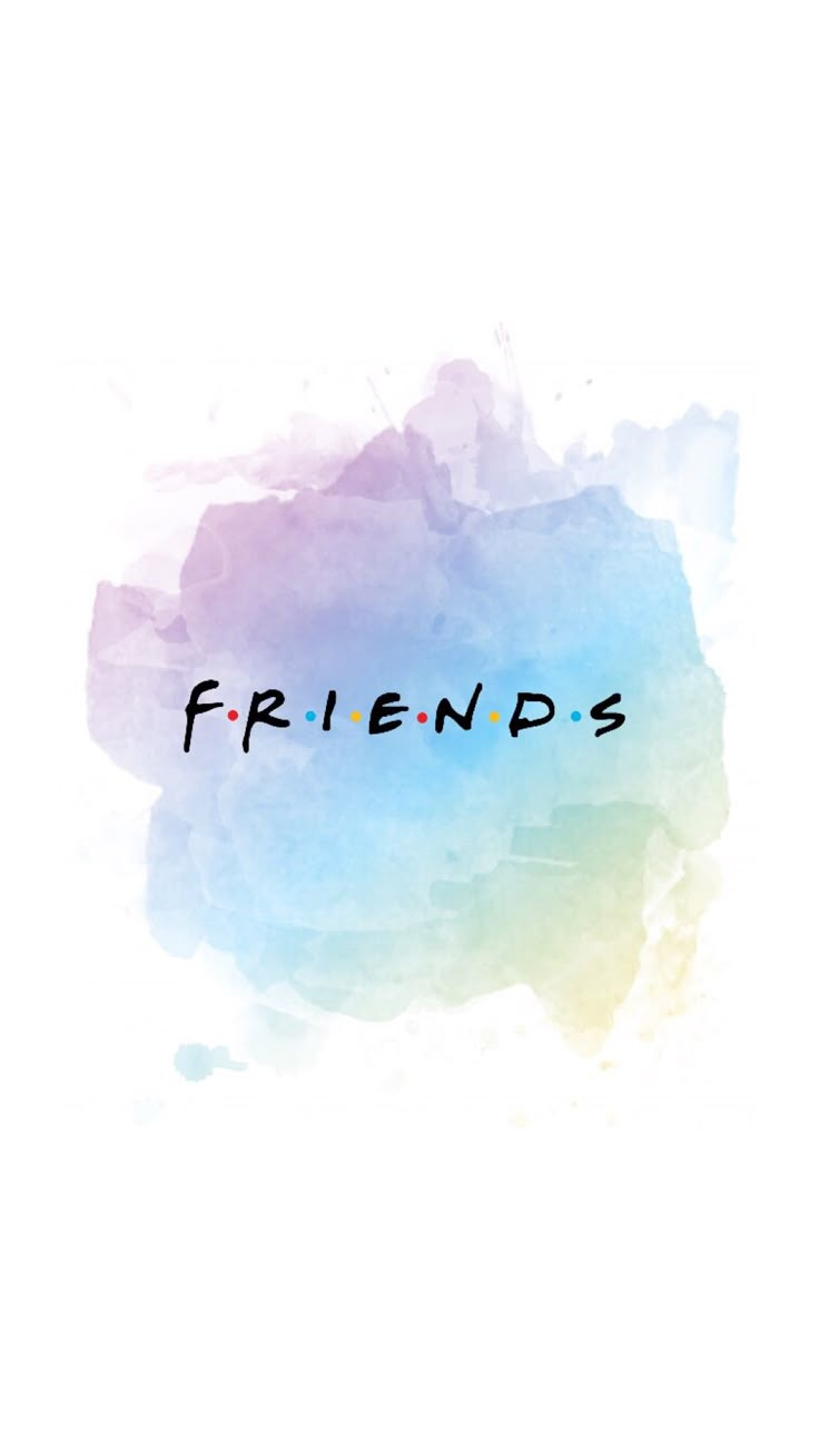 the word friends written in black ink on a watercolor background