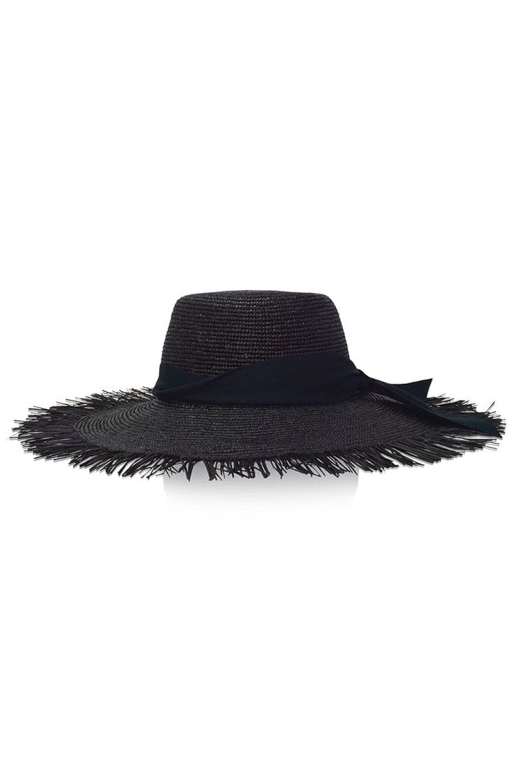 GIGI BURRIS MILLINERY-Astrid Panama Straw Hat - Black- Black Woven Straw Hat, Black Straw Sun Hat For Vacation, Black Woven Fedora Panama Hat, Black Brimmed Woven Panama Hat, Black Brimmed Boater Hat For Beach, Black Woven Panama Hat In Toquilla Straw, Black Woven Brimmed Panama Hat, Black Woven Straw Hat For The Beach, Black Woven Straw Hat For Beach