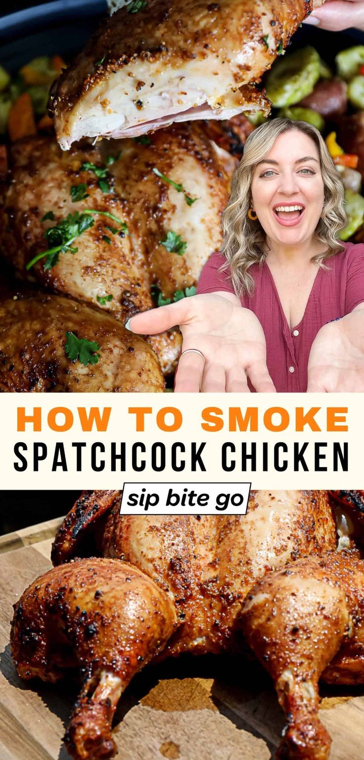 Pellet Smoker Chicken, Spatchcock Chicken Grilled, Smoked Spatchcock Chicken, Pellet Grilled Chicken, Traeger Smoker Recipes, Spatchcock Turkey Recipe, Smoker Grill Recipes, Spatchcocked Chicken, Spatchcock Turkey