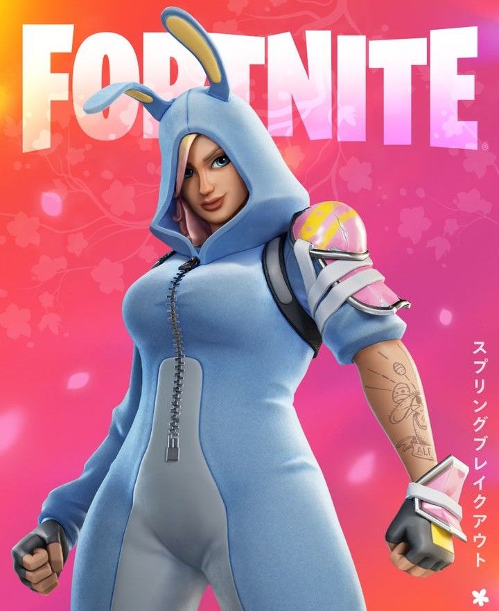 the character fortnite is wearing a blue outfit