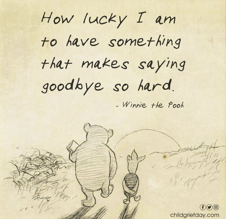 winnie the pooh quote about how lucky i am to have something that makes saying goodbye so hard