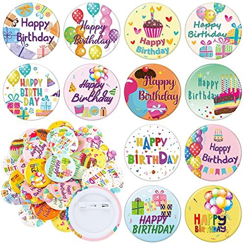 happy birthday party plates and confettis for kids, 8 - count each