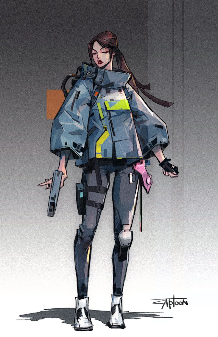 Special Agent , CAPTOON (Lee InSu) on ArtStation at https://www.artstation.com/artwork/25exA Concept Art Landscape, Style Cyberpunk, Arte Pulp, Mode Cyberpunk, Estilo Cyberpunk, Sci Fi Character Design, Sci Fi Clothing, Sci Fi Fashion, Cyberpunk Aesthetic