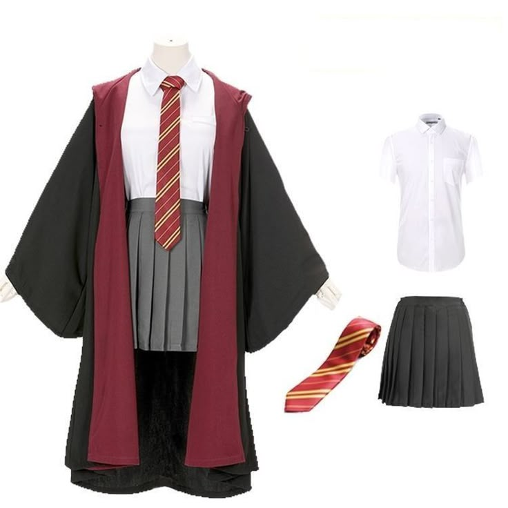 Gryffindor Costume Women, Harry Potter Uniform, Gryffindor Uniform, Gryffindor Outfit, Hogwarts Uniform, Stile Harry Potter, Hogwarts Outfits, Marauders Dr, Harry Potter Dr