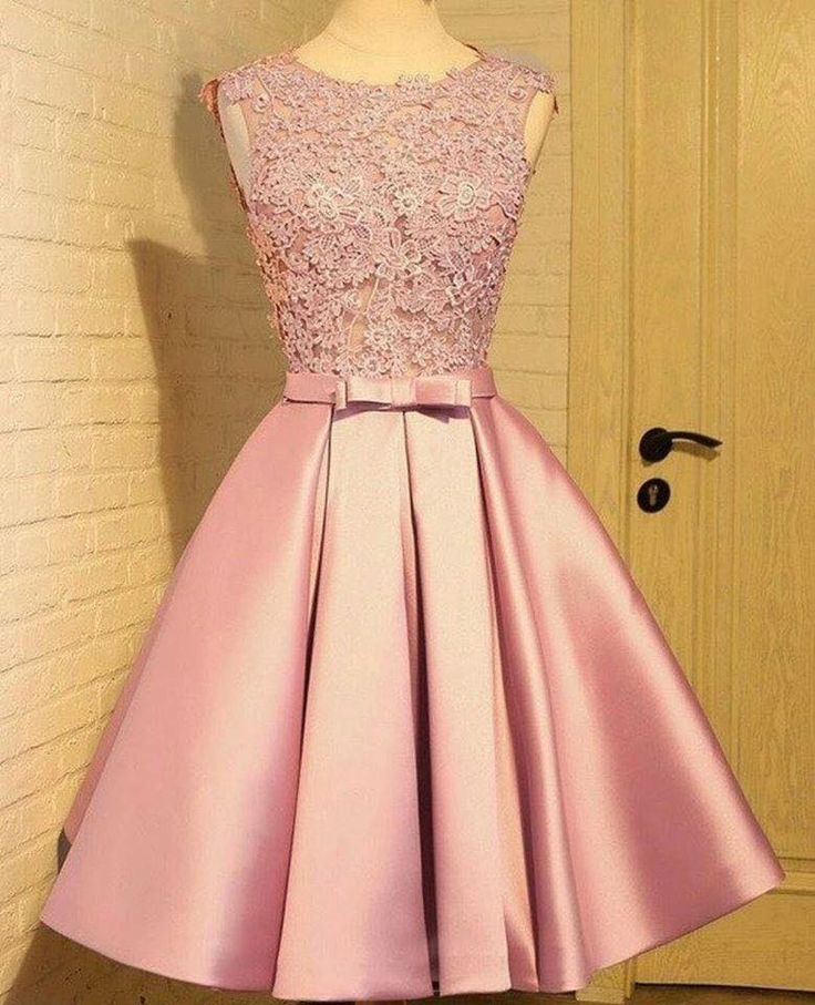 Girls Short Dress, Quinceanera Dama Dresses, Dress Pink Short, Gaun Tulle, Dress For Homecoming, Girls Short Dresses, Dama Dresses, Junior Prom, Flare Dresses