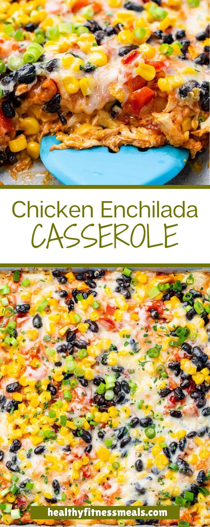 chicken enchilada casserole with black olives and corn