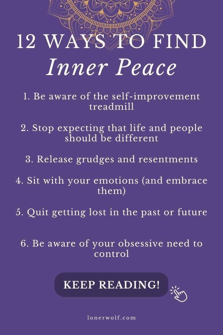 a purple background with the words, 12 ways to find inner peace and how to use it