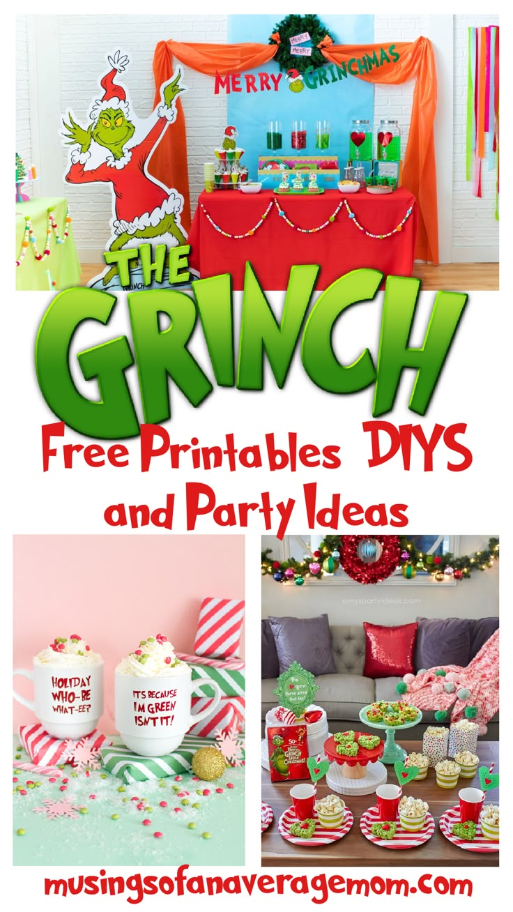 the grinch free printables and party ideas