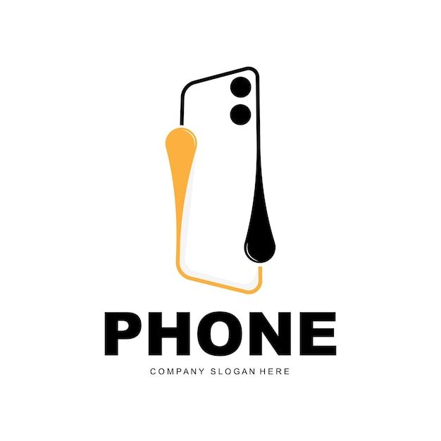 the phone logo is designed to look like it has an orange and black design on it