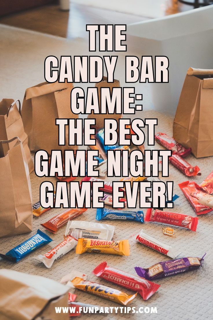 the candy bar game the best game night game ever is in this bag and it's on the floor