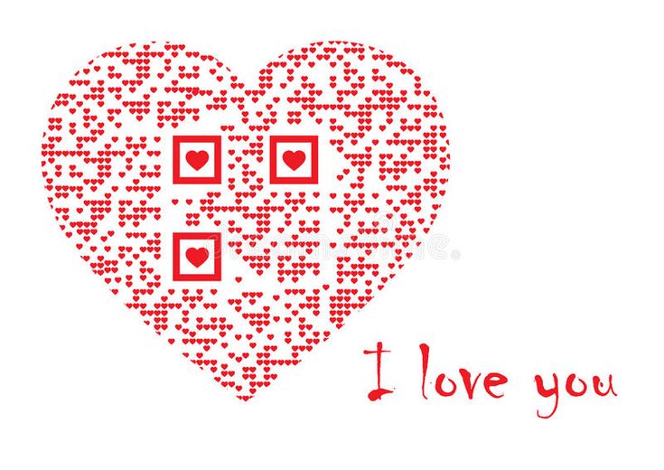 a heart made up of squares and hearts with the words i love you on it