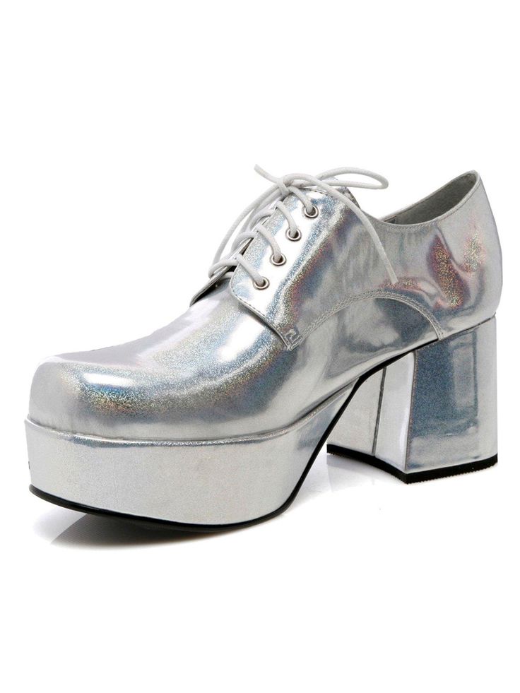 Silver Pimp Adult Shoes - costumesupercenter.com 70s Things, Halloween Costumes For Siblings, Costumes For Siblings, Players Ball, Silver Platform Shoes, Dark Edgy Fashion, Halloween Costume Shoes, Funny Halloween Costumes For Friends, Disco Party Outfit