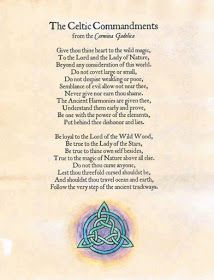 the celtic commandments - screenshote screen shot with text and image on it