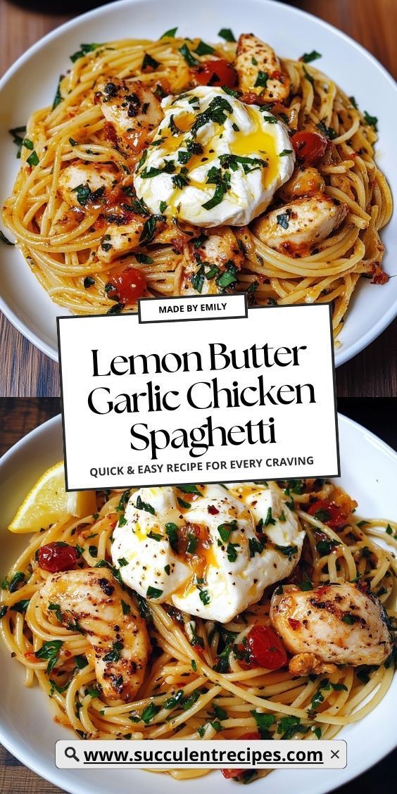 This Chicken Spaghetti with Burrata is coated in a silky lemon butter garlic sauce that elevates the flavors. It’s the perfect pasta to make your Christmas dinner unforgettable. Spaghetti With Burrata, Lemon Pepper Chicken Pasta, Lemon Butter Garlic Sauce, Luxury Meals, Butter Garlic Sauce, Burrata Pasta, Fun Drink Ideas, Christmas Pasta, Burrata Recipe