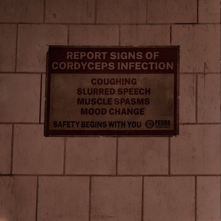 a sign that is on the side of a brick wall reading report signs of corrodypes infection