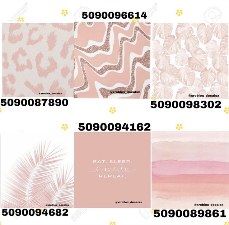 four different wallpapers with pink and white designs on the bottom, one in gold