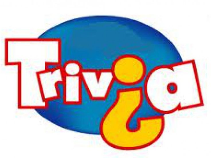 the logo for trivia is shown in red and yellow letters on a white background