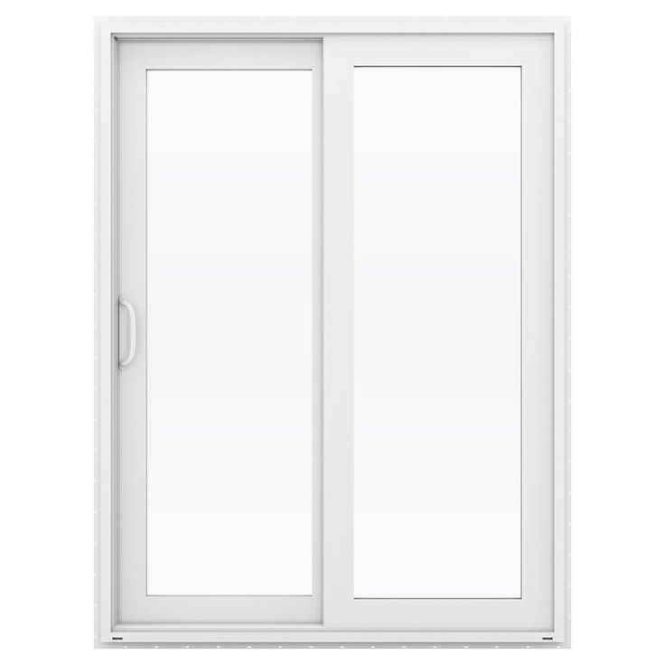 an open sliding glass door on a white background