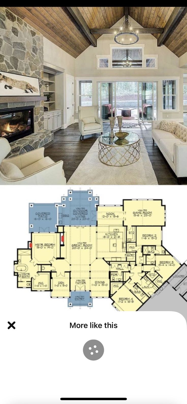 an open floor plan for a large house