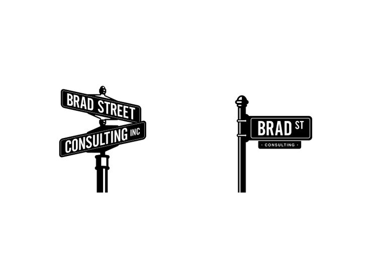 two street signs with one pointing to brad street and the other pointing to consulting st