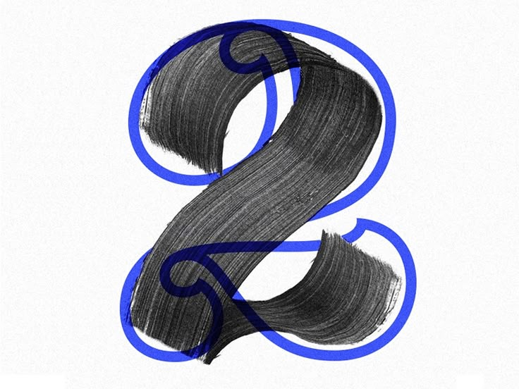 the letter b is made up of black and blue lines