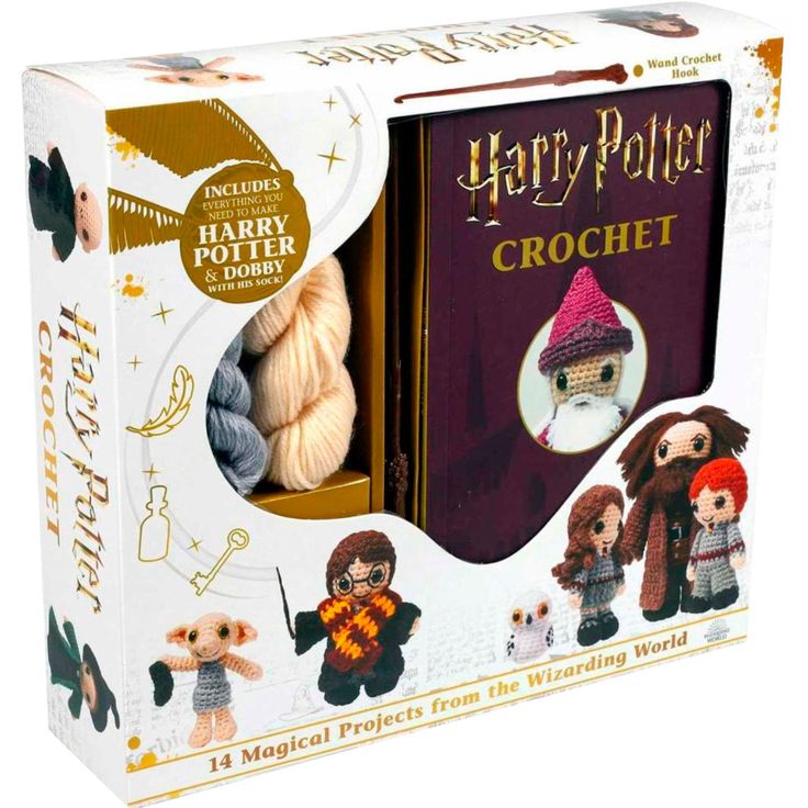 the harry potter crochet kit is in its box