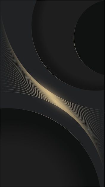 an abstract black and gold background with curves