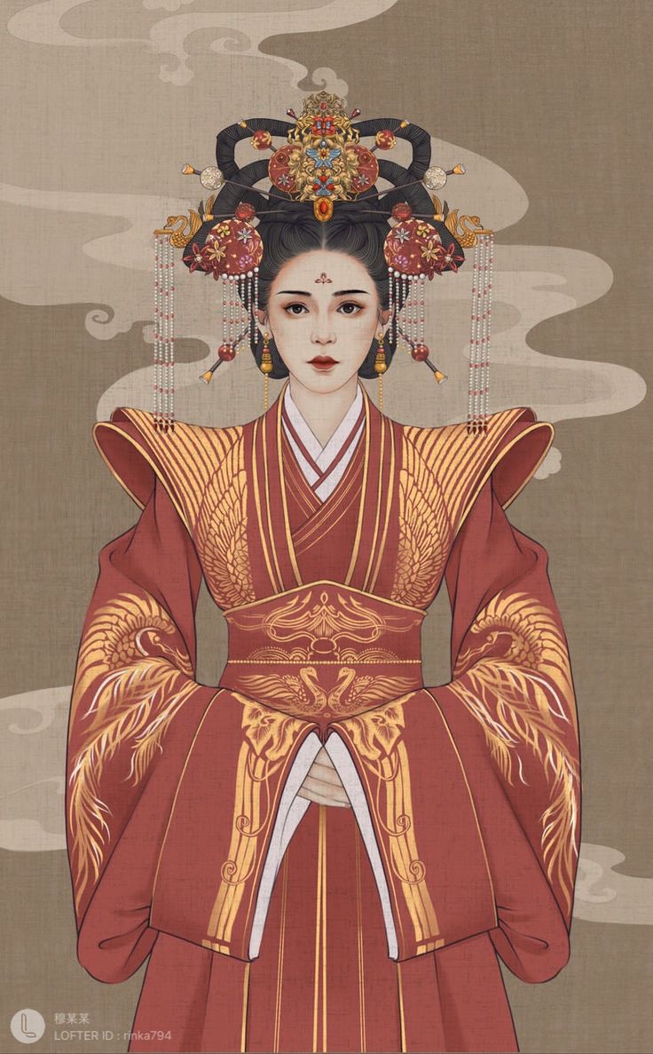 Chinese Historical Fashion, Chinese Empress, Chinese Illustration, Geisha Tattoo, Vietnam History, Chinese Art Painting, Art Appliqué, Bts Art, China Art