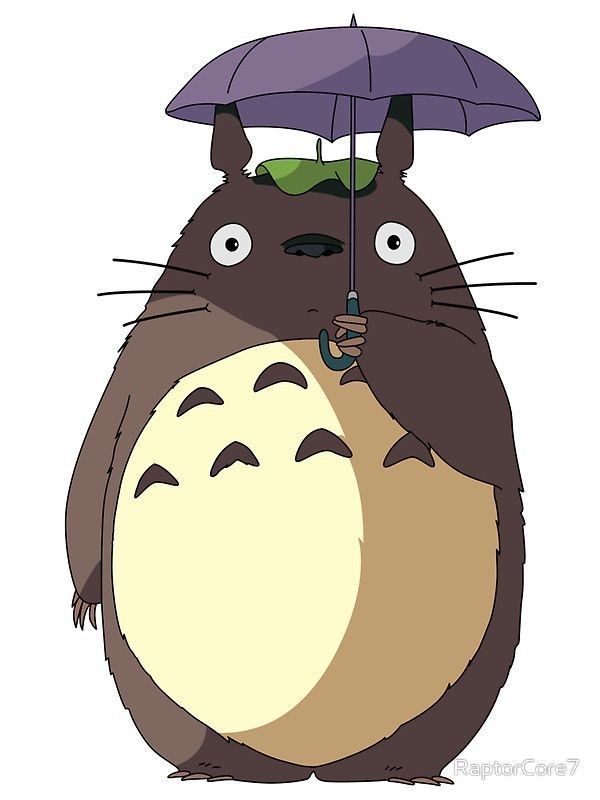 a cartoon character holding an umbrella over his head with the word totoro written on it