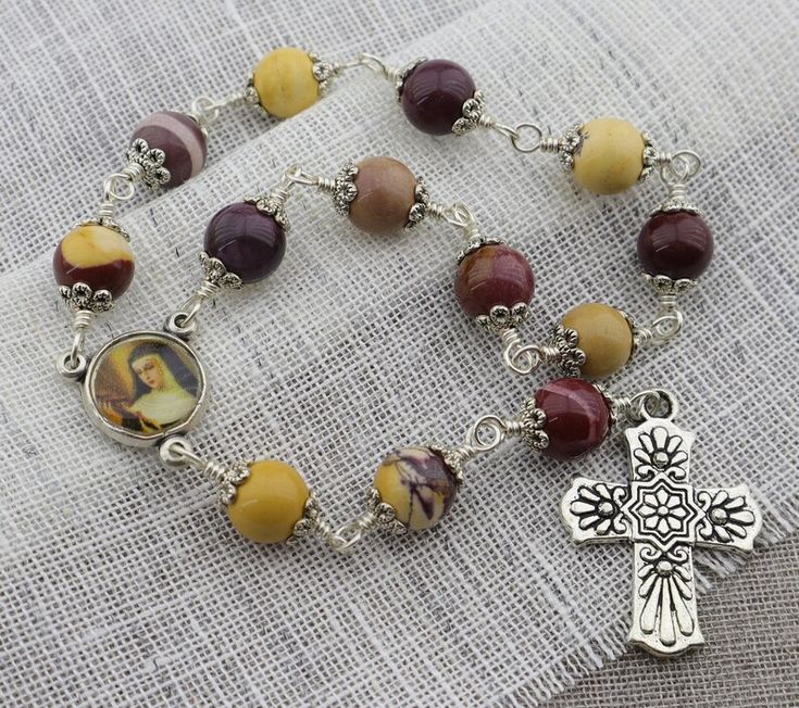 Saint Rita of Cascia Single Decade Rosary Saint Rita Of Cascia, Rita Of Cascia, Saint Rita, St Rita Of Cascia, Pocket Rosary, Rosary Beads Catholic, Decade Rosary, Catholic Rosary, Rosary Catholic