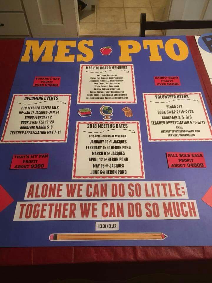 the menu for mes and pto is displayed on a red cloth covered table