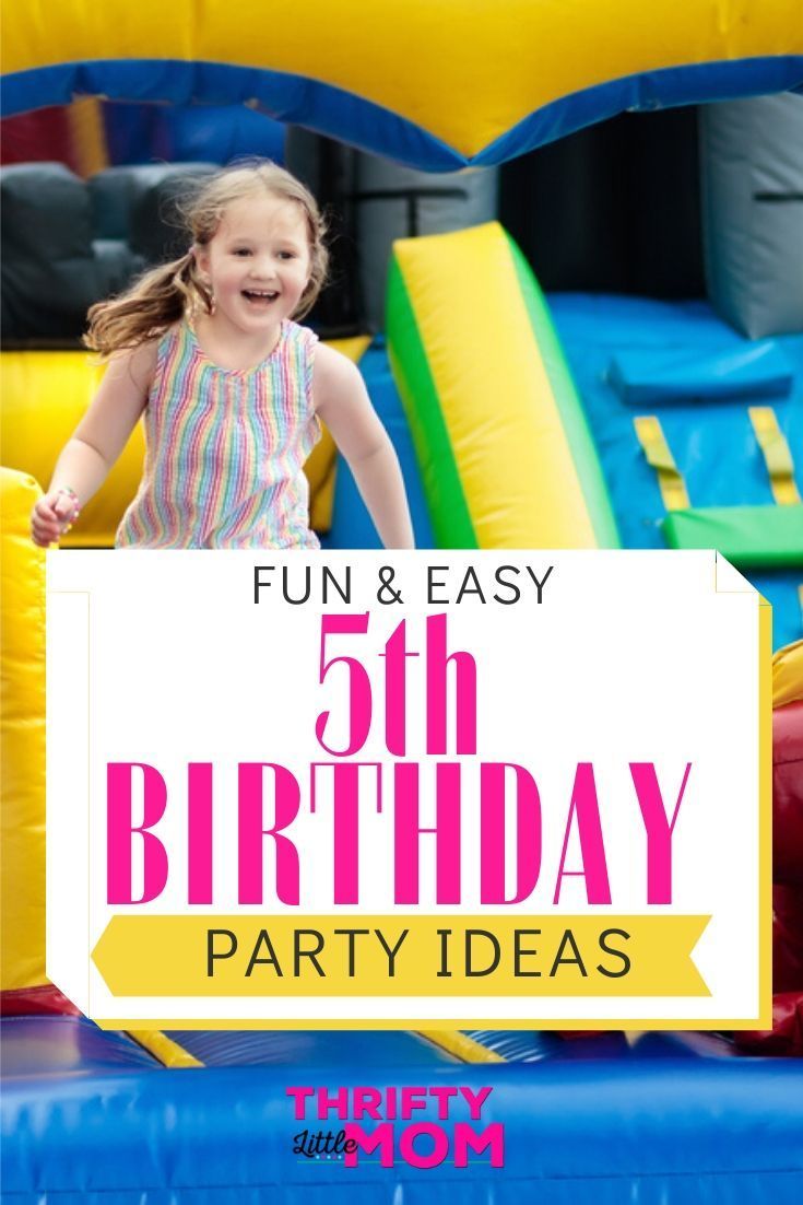 a girl standing on top of a bouncy castle with the words fun and easy birthday