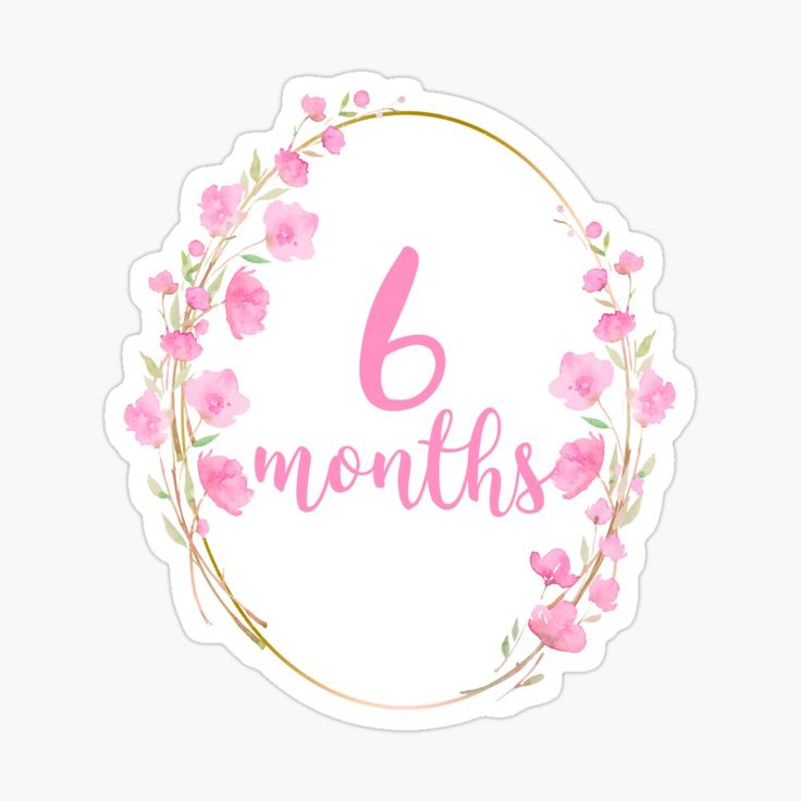 the number one month sticker with pink flowers