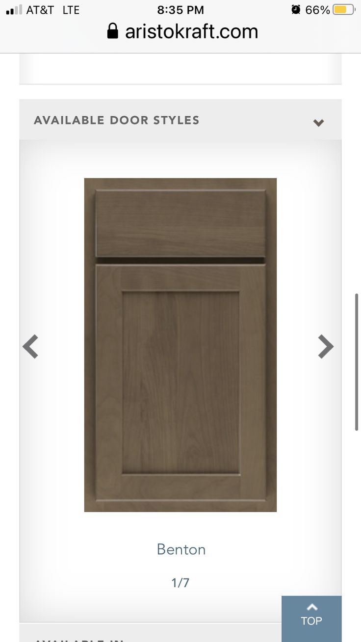 an appliance page showing the front and back of a kitchen cabinet door, which is