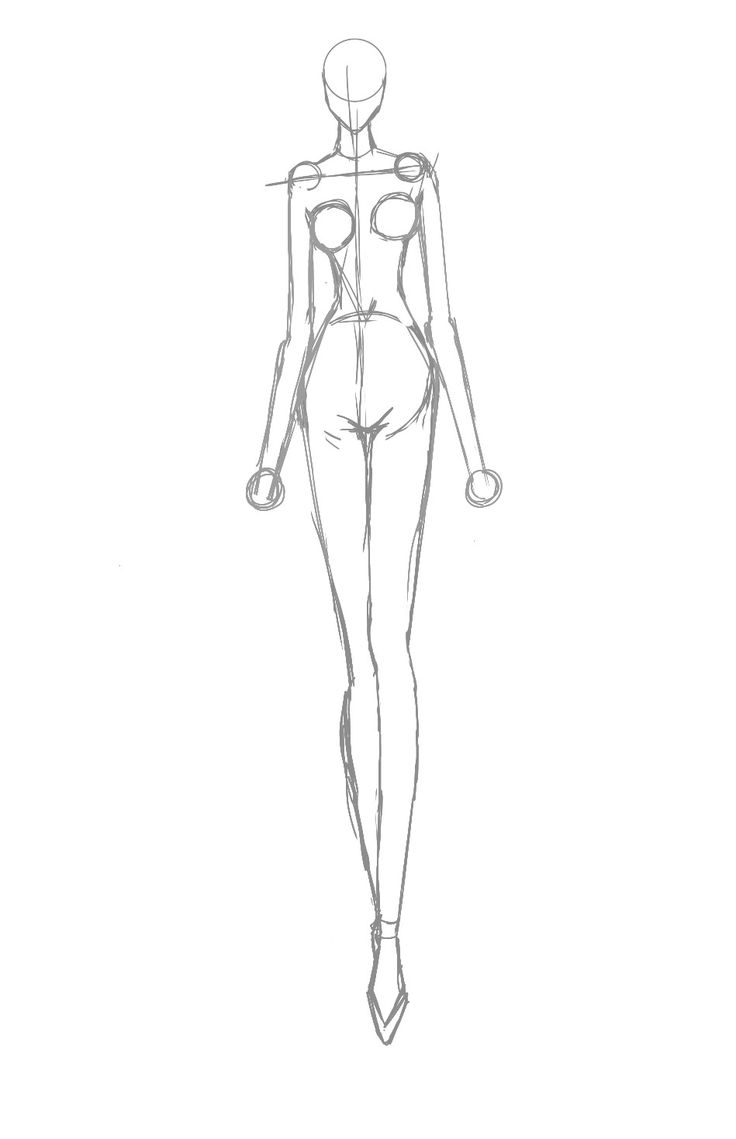 a drawing of a woman's body and torso