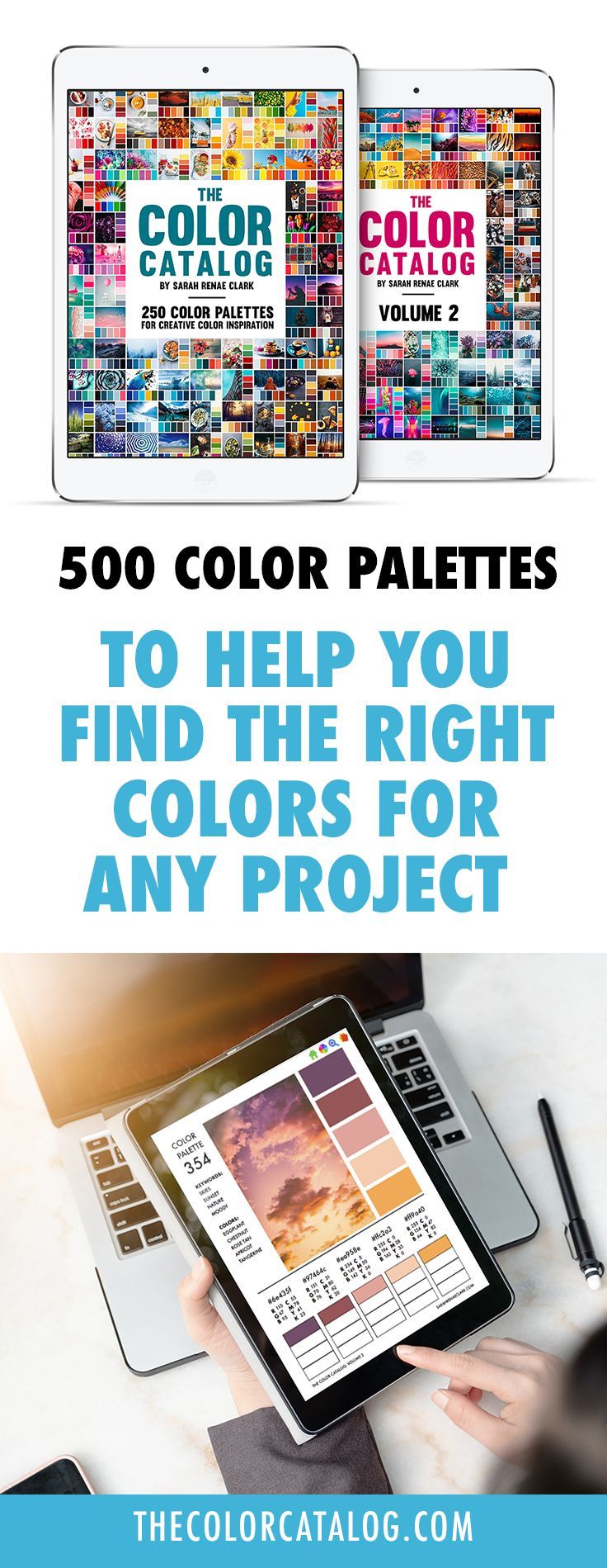 the color palettes book is open and ready to be used on your computer or tablet