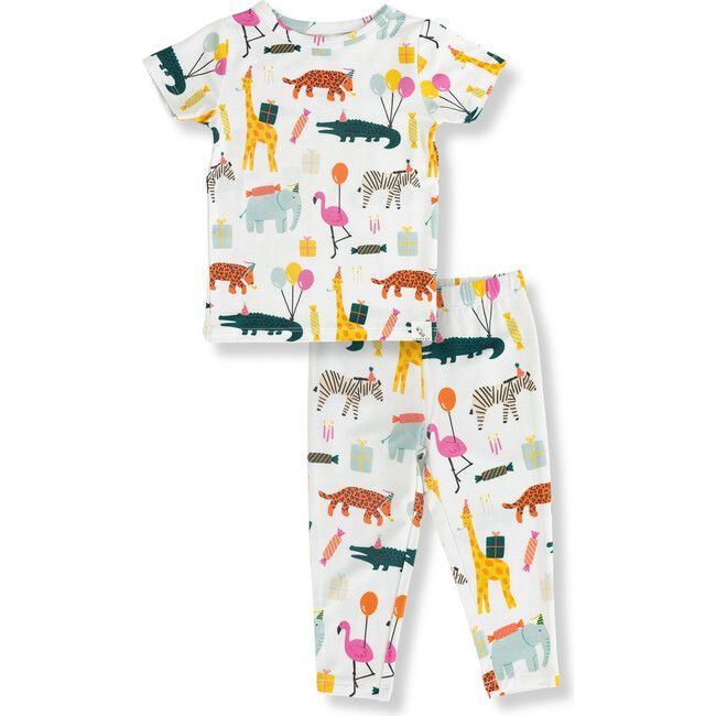 Do you love to cozy up with your little ones in the evening? Then you will fall head over heels for these super soft pajamas. With a variety of different prints, your cute babies will be ready for bed before they even know it! | Loocsy | Super Soft Pajama Set, Party Animal (Prints, Size 3-4Y) | Maisonette collects the best children’s products from around the world (unlike Zulily, Etsy, The Tot, Farfetch Kids, Childrensalon, Crate and Kids, Kohls, Wayfair, Buy Buy Baby, Nordstroms, Mini Boden, J. Fun White Sets For Pajama Party, Fun White Sleepwear For Sleepovers, Multicolor Character Print Sets For Pajama Party, Fun White Pajama Party Sets, Fun Cartoon Print Sets For Sleepovers, Playful Multicolor Sleepwear For Pajama Party, Fun Multicolor Sleepwear For Playwear, Fun Multicolor Pajama Party Sets, Playful Multicolor Sleepwear For Loungewear