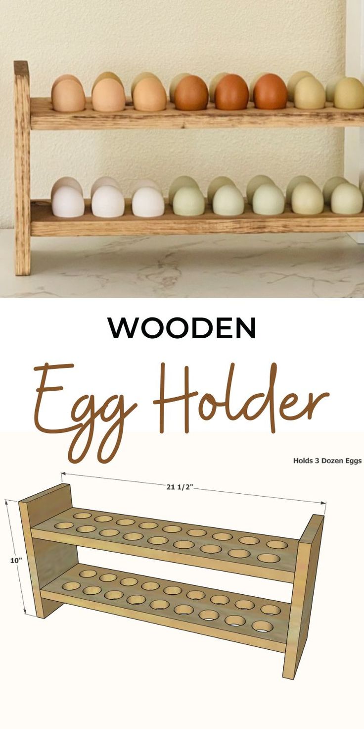 an egg holder is shown with eggs in it and the diagram below shows how to make them