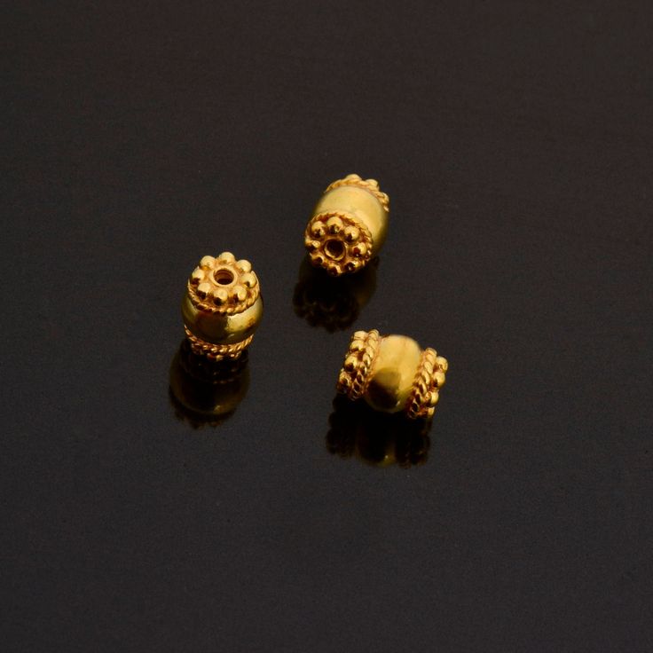 Sterling Silver Spacer Beads in 24K Gold Vermeil, Capped Beads, Handmade Silver Beads in 24K Gold, VM123 - Diameter :8 mm - Height :6,3 mm - Quantity per lot : 2 - Pictures are an intrinsic part of the description - Also available in 24K Gold Plated Sterling Silver ++ Shipping charged ONLY 1 time for ANY quantity purchased. ++ FREE Shipping for purchase 200 $ and up - Gold Oval Polished Beads, Gold Polished Beads For Temple Jewelry, Gold Beads For Temple Jewelry Making, Traditional Gold Beads For Jewelry Making, Traditional Gold Jewelry With Tiny Beads, Tiny Gold Beads For Jewelry Making, Yellow Gold Round Beads For Jewelry Making, Traditional Jewelry With Bead Caps And Round Beads, Bohemian Gold Spacer Beads