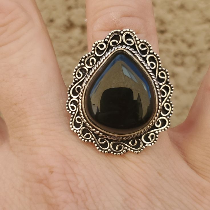 Brand New Handmade Black Onyx Antique Design Silver Ring. Size 9 925 Stamped Bold And Mysterious, This Elegant Silver Ring Will Add Enigmatic Charm To Your Style. New To Poshmark? Use Referral Code Kimberlyn222 To Receive $10. Black Sterling Silver Rings For Party, Handmade Black Metal Rings, Unique Black Teardrop Jewelry, Silver Teardrop Jewelry With Black Enamel, Vintage Black Nickel-free Rings, Elegant Black Metal Rings, Nickel-free Black Metal Rings, Gothic Black Ring Stamped 925, Classic Black Nickel-free Ring