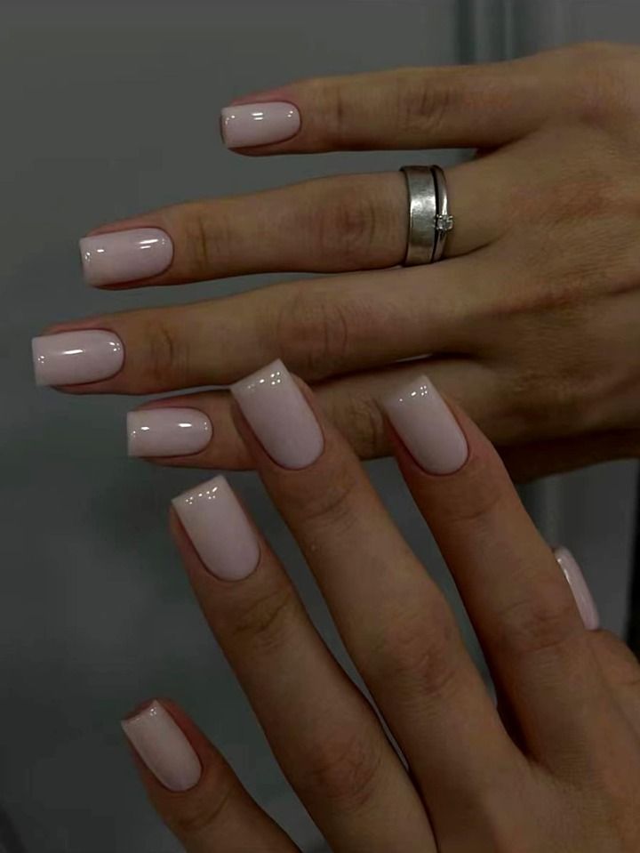 Short Cute Classy Nails, Short Acrylic Natural Looking Nails, Classy Nail Inspo Square Short, Square Acrylic Nails Colors, Esthetician Nail Ideas, Classy Nude Nails Square Short, Graduation Nails Natural, Short Nails Inspiration Simple Elegant, Nails Acrylic Classy Elegant