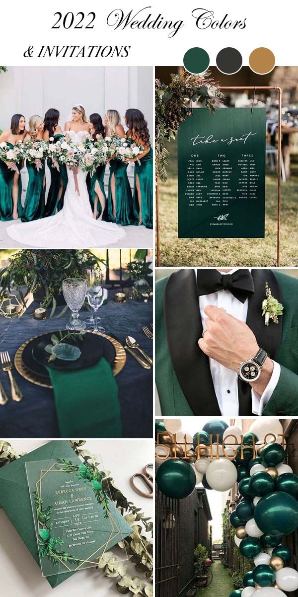 green and gold wedding color scheme