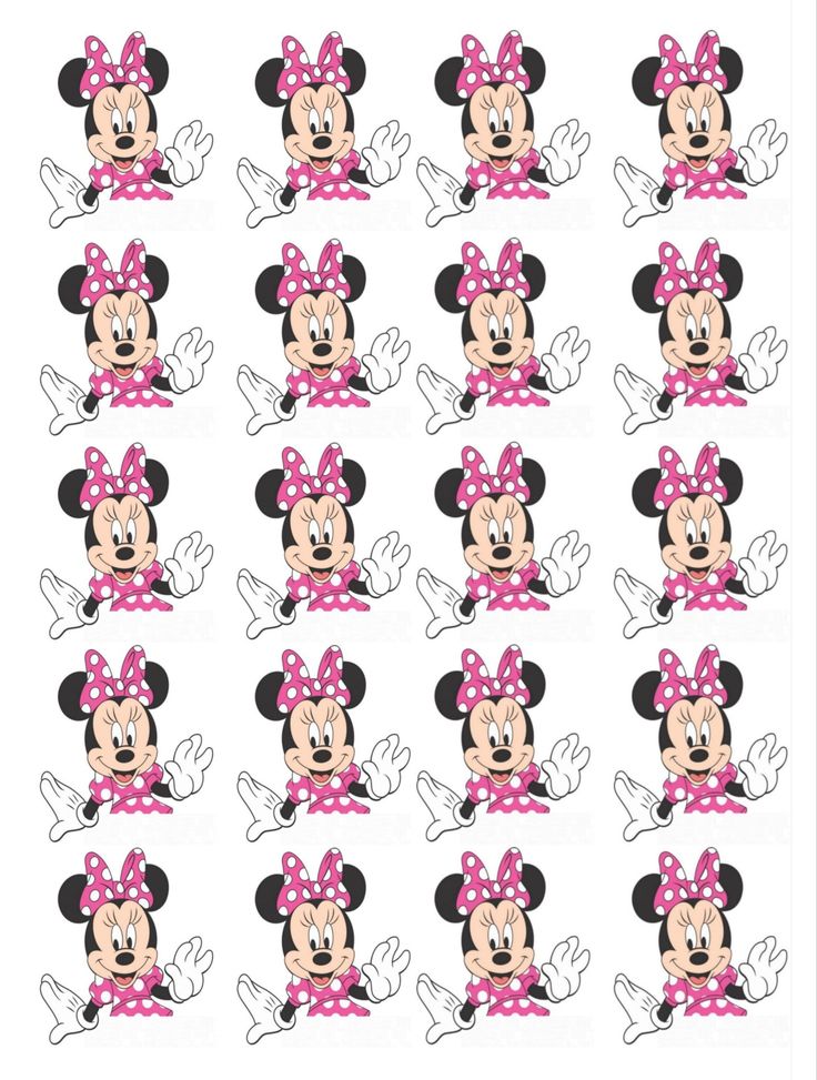 minnie mouse stickers with pink bows on them