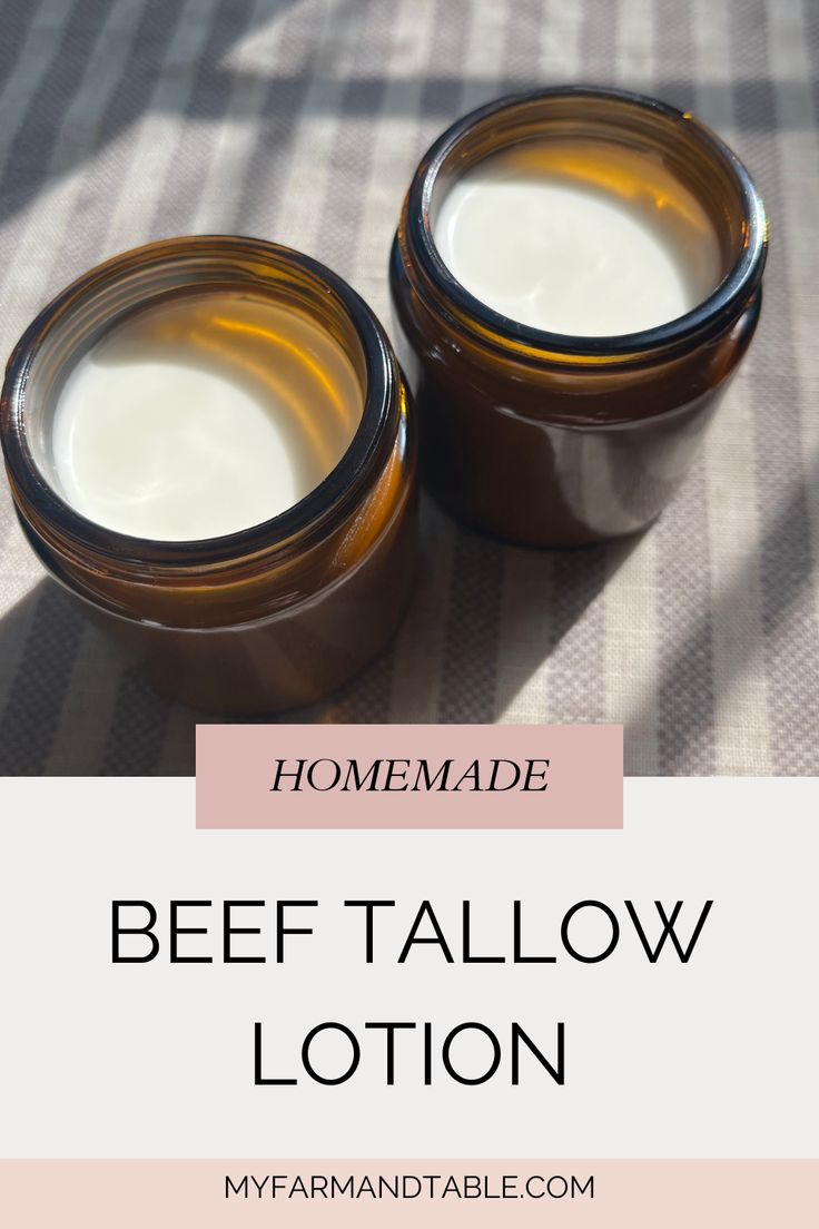 Unlock the secrets to glowing skin with our Easy Homemade Beef Tallow Lotion Recipe! This all-natural, nutrient-rich lotion is perfect for moisturizing and nourishing your skin. Learn how to make this simple, DIY lotion with step-by-step instructions using beef tallow and essential oils. Ideal for those seeking a natural skincare solution. Visit our blog for the full recipe and start pampering your skin today! Beeswax Lotion Recipe, Lamb Tallow Recipes, Homemade Tallow Lotion, Things To Make With Tallow, Homemade Natural Lotion, How To Make Lotion With Essential Oils, Tallow Moisturizer Recipe, How To Make Tallow Lotion, Beef Tallow Uses