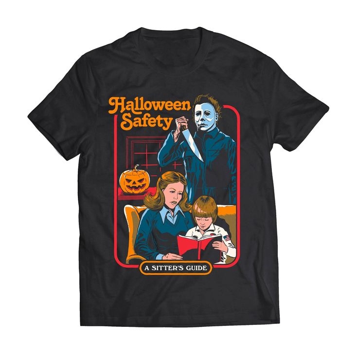 Halloween Safety  Michael Myers Tshirt Natalie Curtis, Michael Myers Shirt, Halloween Safety, Steven Rhodes, Mom Bod, Bad Taste, Costume Collection, Comfy Shirts, Black Crewneck