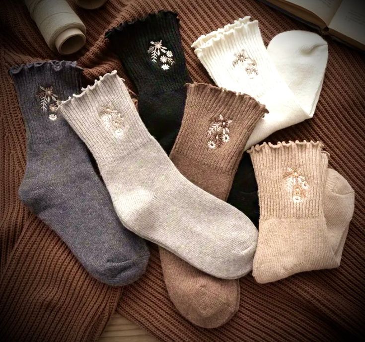 Free! Limited offer! These “faux cashmere” socks can be compared to sprinkling baby powder inside your stocking feet. Knit from a dreamy yarn blend that is more sustainable and earth-friendly than wool, “Trees for the Future” has planted over 13 million trees since July 2023. One free pair (color picked at random) will be sent to you with your $49 purchase of any items from our collections. Also: Five Assorted Pairs are available for purchase under Downy Socks. Ruffled Socks, Cashmere Socks, Wool Winter, Thigh High Stockings, Daisy Pattern, Cute Socks, Wool Socks, Casual Socks, Floral Style