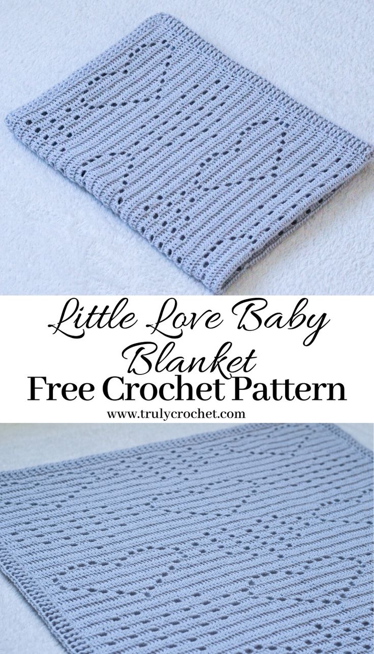 a crocheted blanket with the words little love baby blanket free crochet pattern