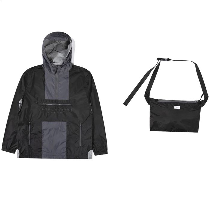 Brand New With Tags And Packaging Black Functional Windbreaker For Fall, Black Hooded Utility Track Jacket, Black Functional Fall Windbreaker, Black Utility Windbreaker For Winter, Black Urban Windbreaker With Pockets, Utility Black Track Jacket With Pockets, Black Utility Track Jacket With Pockets, Casual Black Windbreaker With Pockets, Black Utility Track Jacket For Streetwear