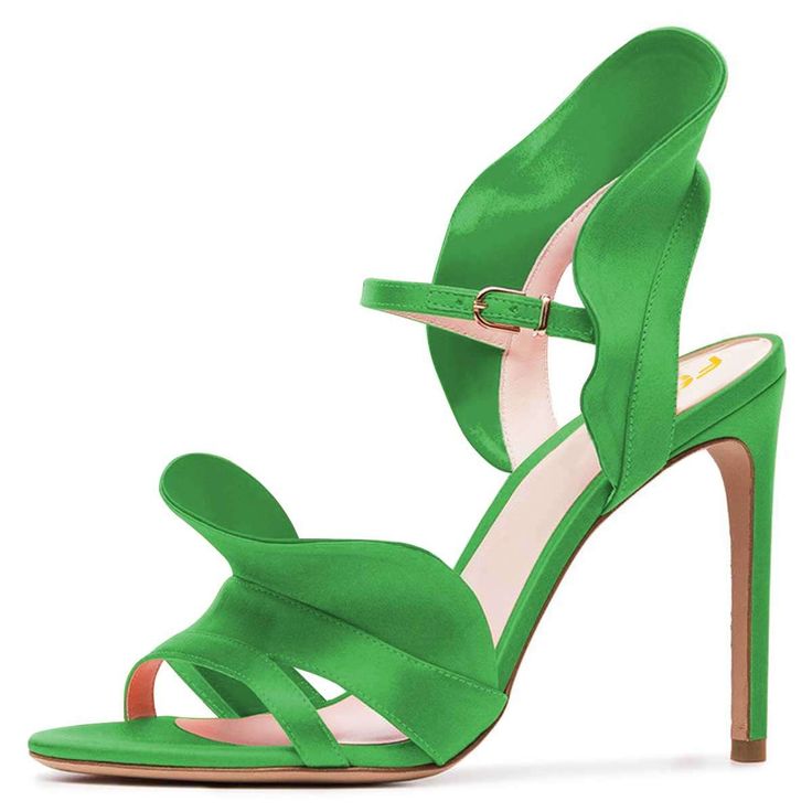 Handcrafted US sizing. Fits true to size. Heel Height: 4.72" / 120 mm approx Product measurements were taken using size 8. Please note that measurements may vary by size. Green Open Heel Evening Heels, Green Open Toe Sandals With 4-inch Heel, Elegant Green Sandals With Sculpted Heel, Green High Heel Slingback Sandals With Padded Heel, Green Open Toe Slingback Pumps With 4-inch Heel, Green Slingback Pumps With Sculpted Heel For Party, Green Slingback Pumps With Open Heel, Green High Heel Slingback Pumps For Party, Green Slingback Pumps With Padded Heel For Party